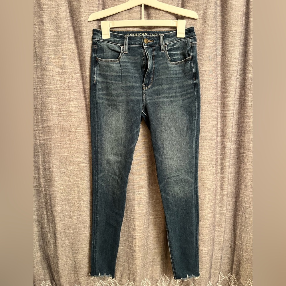 American Eagle Outfitters Women's Dark Blue Skinny Jeans